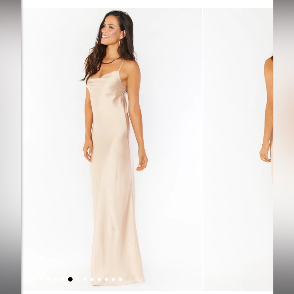 NEW Show Me Your MuMu Champagne Luxe Satin Maxi Gown